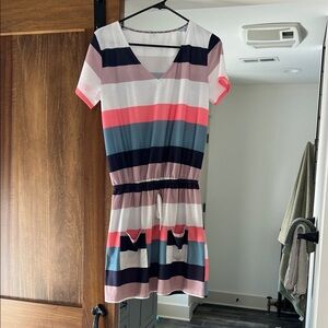 Striped V-Neck Dress